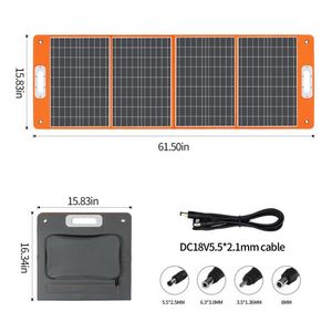 Flashfish 100W 18V pannello solare portatile intelligente pieghevole caricatore solare 5V USB 18V DC tipo-C uscita compatibile smartphone tablet - Product Image 4
