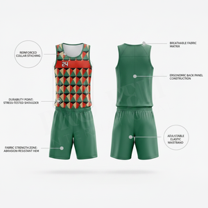 Accepted Private Label Whole Sale Breathable Customized Printed Basketball Sports Kit with Shorts OEM ODM Teamwear Uniform - Product Image 2