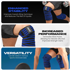 Multi-Color Striped Elastic <b>Knee</b> <b>Wraps</b> for gym Workout Heavy Duty Powerlifting Leg Compression Bandage Bulk Manufacturer - Product Image 4