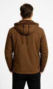 Unisex Heavyweight 280g Knitted <b>Sherpa</b> Lined Zip <b>Hoodie</b> Digital Printing Waterproof Fleece Sweatshirt Winter Outdoor - Product Image 2