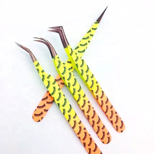 MAGMA BEAUTY New Design Lash Extension Tweezers Diamond Grip Solid Stainless Steel 90 Degree Fiber Eyelash Tweezers Customizable - Product Image 2