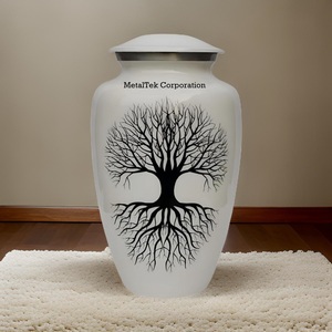 Urnas de Cremación de Metal Sólido Personalizadas, Estilo Clásico de Lujo, Diseño de Árbol de la Paz, Recuerdo para Adultos, Urnas Funerarias Conmemorativas - Product Image 1