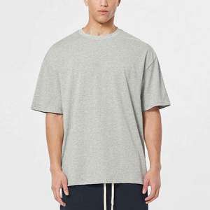 เสื้อยืดผู้ชายผ้าฝ้าย 100% ทรงหลวม พิมพ์ลาย สตรีทแวร์ เสื้อยืดโอเวอร์ไซส์ ไหล่ตก คุณภาพสูง รับผลิตตามแบบ OEM - Product Image 3