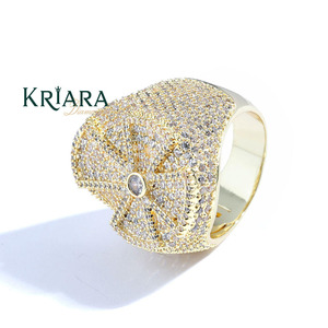 แหวนหมั้นฮิปฮอปเพชรทรงกลมเจียระไนแบบบริลเลียนท์เคลือบทอง 18K เงินแท้ 925  สำหรับทุกเพศ สี D ระดับความสะอาด VVS2 - Product Image 2