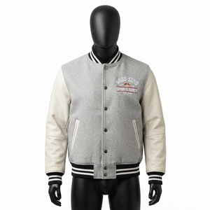 เสื้อแจ็คเก็ต Letterman ผู้ชาย ดีไซน์โลโก้ปักคุณภาพดีเยี่ยม แห้งเร็ว ระบายอากาศได้ดี สไตล์ Varsity - Product Image 1