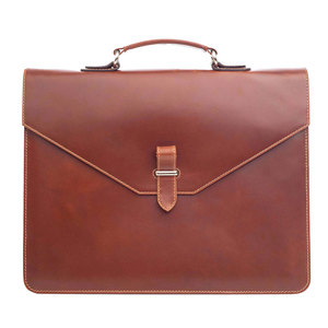 Sac pour ordinateur portable en cuir véritable structuré avec un design durable pour un rangement organisé des articles de travail, plusieurs compartiments, usage professionnel - Product Image 1