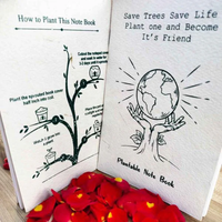 Carnet en papier semence écologique personnalisable avec logo, format A5, en papier recyclé, avec graines de fleurs sauvages intégrées, pour cadeau d'entreprise