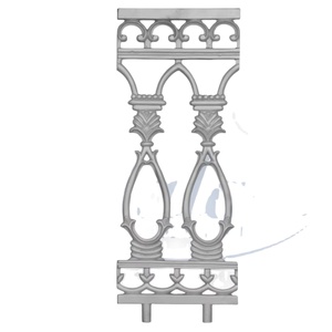 Grille de balustrade de balcon et d'escalier en fonte massif robuste, finition sablée super fine, clôture extérieure décorative sur mesure - Product Image 1