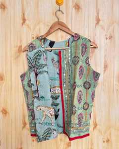 Gilet brodé Phulkari fait main, veste traditionnelle punjabi bohème pour femmes, style vintage, veste brodée Phulkari - Product Image 3