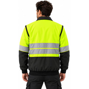 Veste de sécurité haute visibilité imperméable pour travaux de construction, avec logo personnalisé, manteau d'hiver, vente chaude - Product Image 4