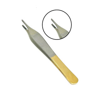 ชุดคีมตัดและคีมจับกระดาษทิชชู Adson 2 ชิ้น ขนาด 4.75 นิ้ว แบบใช้มือ พร้อมหัวทังสเตนคาร์ไบด์ ด้ามจับสีทอง - Product Image 6