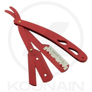 KOUNAIN KN-89658 Stainless Steel <b>Single</b> <b>Blade</b> Straight <b>Razor</b> Plastic Wood Handle Men's Face Body Shaving Barber-Grade - Product Image 3