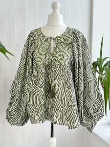 Blusa bohemia de algodón puro Top terroso Floral indio bloque estampado elegante cómodo verano ropa de día Casual camiseta sin mangas Simple corto - Product Image 4