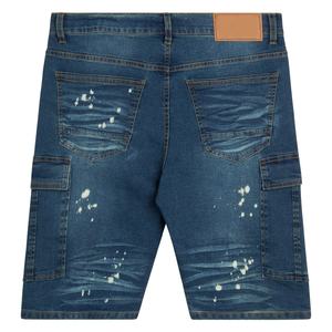 Pantalones cortos de mezclilla lavados con ácido de alta calidad al por mayor para hombre, ropa de calle de secado rápido, pantalones cortos Cargo, bolsillos delanteros, logotipo transpirable - Product Image 3