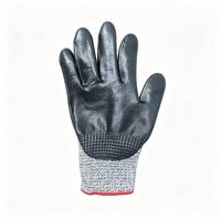Gants de travail résistants aux coupures de niveau 5, ajustement extensible confortable, protection anti-coupures, résistants à l'abrasion et aux perforations, gants de travail noirs enduits de PU