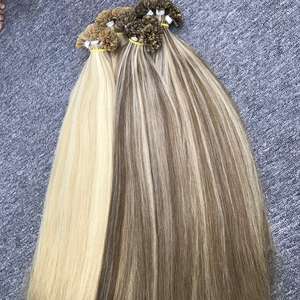 ผมต่อปลายแหลมมนุษย์ผมต่อแบบเคราตินตรงธรรมชาติ100% ผมจริง100% รับประกันความพึงพอใจของลูกค้า! - Product Image 2