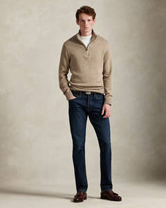 Suéter premium para hombre con cierre de cremallera, tejido beige, para ropa casual y venta al por mayor por Marfa International. - Product Image 3