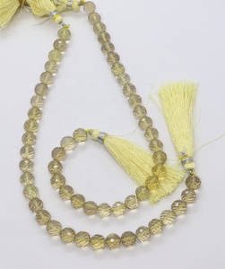 Cuentas de piedras preciosas sueltas de forma redonda facetadas de cuarzo limón Natural de 8mm, cuarzo hecho a mano para la fabricación de joyas, precio al por mayor a granel - Product Image 6