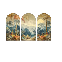 Juego de 3 Cuadros Decorativos con Palmeras para Sala de Estar, Dormitorio, Hoteles, Marco Elegante de 50 x 30 Pulgadas, Arte Mural para el Hogar