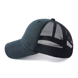 Unisex Black Baseball Cap 6-Panel Fitted Cotton Breathable & <b>Waterproof</b> Canvas Sporty Style Adult <b>Hat</b> - Product Image 2
