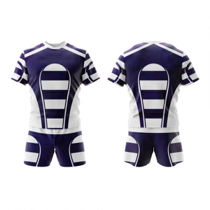Ensemble d'uniformes de rugby personnalisés par sublimation, maillot et short respirants en polyester et élasthanne, logo personnalisé, vêtements d'équipe, fournisseur OEM en gros - Product Image 4