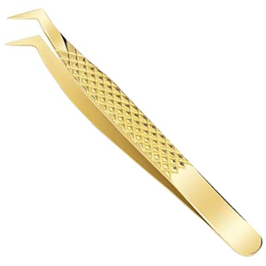 Ensemble de pinces à cils professionnelles plaquées or, à pointe en fibre, en acier inoxydable, à pointe lisse, pour extensions de cils - Product Image 5