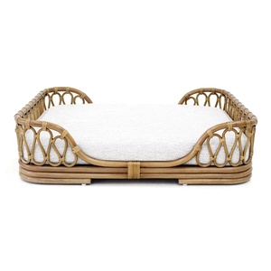 Curve edge cat basket natural rattan dog bed comfortable beds for kittens eco-friendly pet supplies - Product Image 1