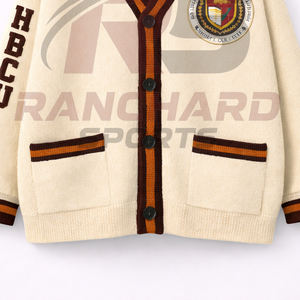 Cardigan universitaire personnalisé HBCU |   Pull sans manches en tricot boutonné sur le devant |   Vêtements de rue 100% coton écologiques - Product Image 3