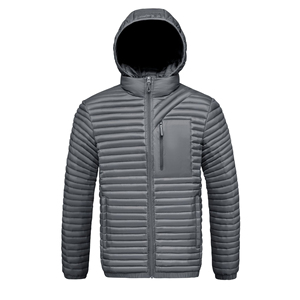 Blouson matelassé personnalisé pour homme en tissu à mémoire de forme, respirant, écologique, épais, pour l'hiver, vente en gros OEM avec capuche amovible - Product Image 5