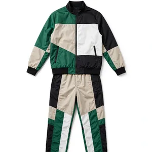 Conjunto Deportivo para Hombre con Bloques de Color, Chaqueta con Cierre y Cuello Alto, Pantalones Largos - Product Image 1