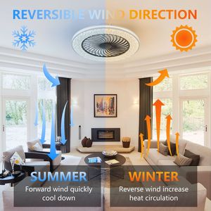 Ventilatore da soffitto moderno a LED da 23 pollici con luci RGB, design senza pale per soggiorno a basso profilo, ventilatore da soffitto a incasso - Product Image 4