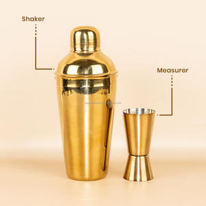 Kit de Barware 3 Pièces en Acier Inoxydable Doré, Direct Usine, avec Shaker à Cocktails, Passoire et Mesureur – Commande en Gros - Product Image 3