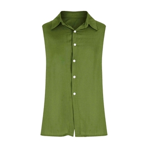 Chemise sans manches pour homme, de haute qualité, respirante, 100% coton, décontractée, vêtements d'été pour homme, chemise à col, débardeur personnalisé - Product Image 4