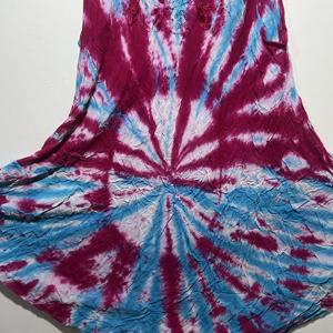 Blusa Túnica Boho sin Mangas con Cuello Redondo y Estampado Tie Dye Rosa para Mujer |   Vestido Casual Holgado con Corte Evase para Verano - Product Image 5