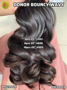 Best Quality Vietnamese Single Donor Bouncy Wavy Hair <b>Extensions</b> Human Hair Double Drawn <b>Cheap</b> Price - Product Image 2