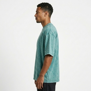 T-shirt surdimensionné personnalisé délavé à l'acide, en coton épais, coupe carrée, streetwear décontracté, tee-shirt d'été vierge - Product Image 4