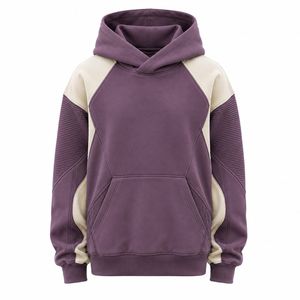 Men's Autumn Hooded Fleece Sweatshirt <b>Raglan</b> Sleeve Regular Fit Pocket Casual Solid Color Breathable Knitted Hoodie 100% Cotton - Product Image 3