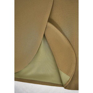 Conjunto de Pantalones de Oficina de Dos Piezas para Mujer, Top con Manga Corta y Cinturón, Pantalones Acampanados, Crema, Elástico, Spandex, Fabricante OEM ODM NELLY - Product Image 6