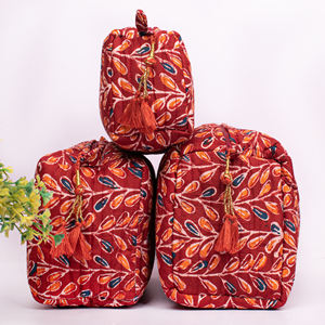 Trousse de Toilette Unisexe d'Été en Coton Bio Écologique avec Fermeture Éclair, Idéale pour la Plage et les Voyages, Lavable - Product Image 2