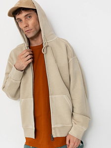 Modern Minimalist Plain <b>Fleece</b> Full Zip Up Hooded <b>Jacket</b> Men Deep Side Pocket Solid Color <b>Thick</b> Cotton Warm - Product Image 3