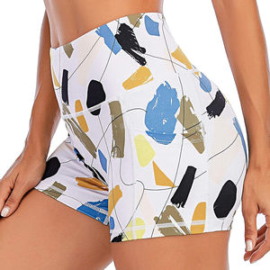 กางเกงขาสั้นผู้หญิงแบบเรียบสีพื้น ยืดหยุ่น ระบายอากาศ ยกสะโพก กางเกงออกกำลังกาย ล้างสีแบบแอซิดวอช สำหรับวิ่งและเล่นกีฬา - Product Image 2