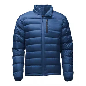 Factory Puffer <b>Jacket</b> for Windbreaker Plain Blank Blue Bubble Puffer Down <b>Jacket</b> for Men - Product Image 1