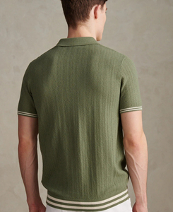 2026 High Performance Men's Olive <b>Green</b> Short Sleeve Knitted Cotton Polo Shirt Solid Color Breathable Casual Design Regular Fit - Product Image 4