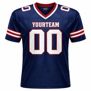 Maillot de football américain personnalisé pour université, respirant, séchage rapide, 100 % polyester, uniforme de match d'équipe, nom et numéro personnalisés, manches courtes - Product Image 1