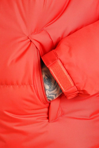 Custom Logo Red Black Color Block Puffer Jacket Premium Winter Insulated <b>Bubble</b> <b>Coat</b> Full Zip Streetwear Outerwear For Men - Product Image 4