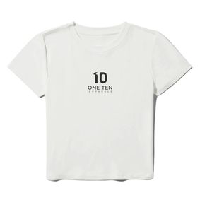 Camiseta Corta para Mujer en Color Blanco, Algodón Suave, Corte Ajustado, Manga Corta, Estilo Casual, Básica - Product Image 1
