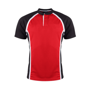 Maillot de baseball vert et noir à manches raglan, chemise de sport à manches courtes, col Henley, haut athlétique 100 % polyester - Product Image 3
