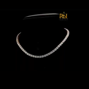Collar de tenis Imperial Round Riviere con diamantes cultivados en laboratorio, collar clásico Eternity de oro macizo de 9K, 14K, 18K, joyería fina. - Product Image 2