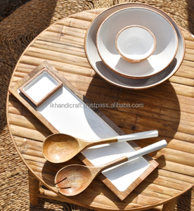 Tazón de mezcla de ensalada de madera moderno, esmalte personalizado impreso, precio bajo, artículo de venta caliente, proveedor indio, abastecido para Ramadán, Pascua - Product Image 2