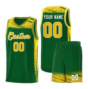 Camiseta de Baloncesto Amarilla Personalizada con Nombre del Equipo 00, Camiseta sin Mangas Sublimada de Malla Transpirable, Unisex para Adultos, Ropa Deportiva - Product Image 1
